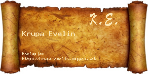 Krupa Evelin névjegykártya